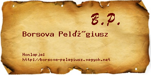 Borsova Pelágiusz névjegykártya